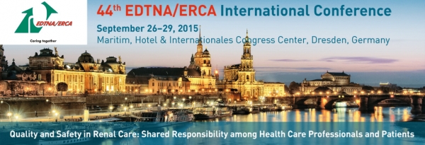 44° EDTNA/ERCA International Conference - Dresden 26-29 September 2015